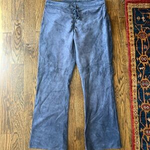 Suede lace up pants